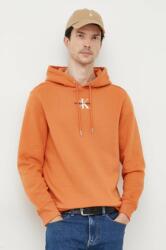 Calvin Klein felső narancssárga, férfi, nyomott mintás, kapucnis - narancssárga L
