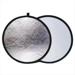  2in1 Ezüst & Fehér Derítőlap -Fotós Refklektor és Derítő háttér (60cm) (R-YR11)