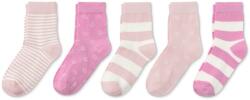 Tchibo 5 pár női zokni, mintás, bézs/rózsaszín 2 x rózsaszín csíkos, 1 x pink csíkos, 1 x rózsaszín és 1 x pink teljes felületén belekötött smiley mintával 39-42