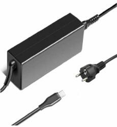Univerzális USB-C Type-C 15-20V/3-4.5A 90W PD 3.0 fekete notebook/laptop hálózati töltő/adapter