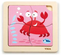 Viga Toys fa puzzle képes kirakó kicsiknek 4 db-os - Rákocska