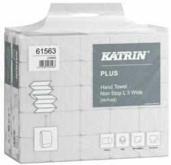 Katrin Kéztörlő hajtogatott W KATRIN Plus Non Stop L3 32x24 cm 90 lap 3 rétegű 100% cell hófehér 25 csom/zsák (61563)