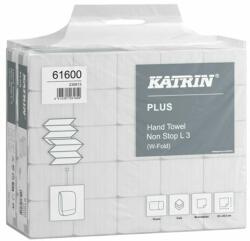 Katrin Kéztörlő hajtogatott W KATRIN Plus Non Stop L3 32x20 cm 90 lap 3 rétegű 100% cell hófehér 25 csom/zsák (61600)