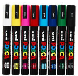 uni Dekormarker, 0, 9-1, 3 mm, UNI "Posca PC-3M", zöld (TUPC3MZ) - bestoffice