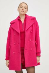 Valentino gyapjúkabát rózsaszín, átmeneti, kétsoros gombolású - rózsaszín 36