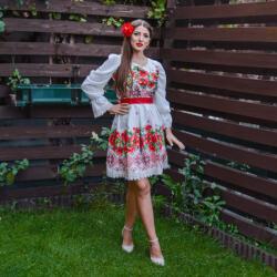 Ie traditionala Rochie Habibi Flowers Midi