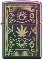 Zippo Bricheta originala Zippo, Cannabis Design Iridescent Laser Engrave (ACC-BRI-ZIPPO-CDILE) Bricheta