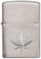 Zippo Bricheta originala Zippo, Cannabis Design Brushed Chrome Engraved (ACC-BRI-ZIPPO-CDBCE)