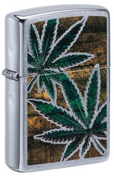 Zippo Bricheta originala Zippo, Cannabis Design Street Chrome (ACC-BRI-ZIPPO-CDSC)