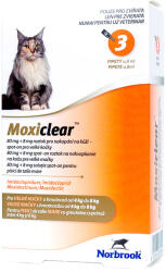 Norbrook Moxiclear Deparazitare interna si externa pentru pisici Moxiclear Cat 4-8 kg cutie cu 3 pipete