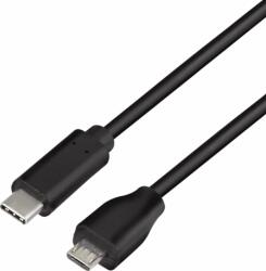 LogiLink CU0196 USB-C apa - Micro USB apa 2.0 Adat és töltőkábel - Fekete (0.5m) (CU0196)