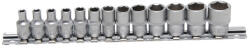  Dugókulcs - crowafej készlet 1/4" 6 lap normál 13 db-os 4-14 mm (9-9102)