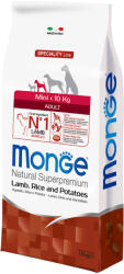 Monge Superpremium Dog 2x7, 5kg Monge Natural Superpremium Adult Mini bárány, rizs & burgonya száraz kutyatáp