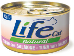 Life Cat Wet 12x85g LifeCat Natural Adult Tonhal & lazac nedves macskaeledel