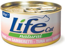  Life Cat Wet 24x85g LifeCat Natural Adult Tonhal & garnélarák nedves macskaeledel