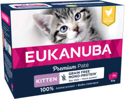 EUKANUBA 12x85g Eukanuba Grain Free Kitten nedves macskatáp - csirke