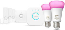 Philips Hue 3 darab nyitásérzékelő + 1 darab mozgásérzékelő + 2 darab E27 WCA LED + Hue Bridge (929002468824)