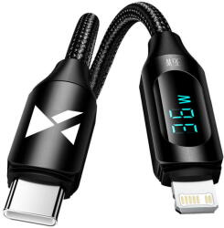 Wozinsky USB-C cable - Lightning Wozinsky WUCLC1 with LED display 36W 1m - black