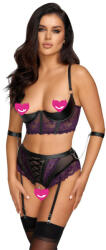 Cottelli Collection Bondage Elegant Floral Quarter Cup Bra Set 2221322 Purple 80B/M