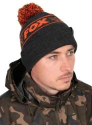 Fox Fekete & Narancs Bojtos Horgász Sapka - Fox Collection Bobbles Black & Orange (CHH021)
