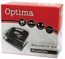 Optima Lyukasztó OPTIMA H-20 2 lyukú fém 20 lap fekete (22161) - nyomtassingyen