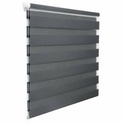 Woltu 100 X 150 cm sávos roló, dupla roló, zebra roló, fúrás nélkül, sötétszürke