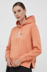Calvin Klein felső narancssárga, női, nyomott mintás, kapucnis - narancssárga M - answear - 36 990 Ft