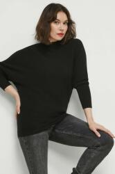 MEDICINE pulóver könnyű, női, fekete, félgarbó nyakú - fekete S - answear - 6 490 Ft