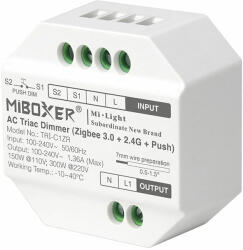 Mi-Light MIBOXER TRI-C1ZR 230V Triac fázishasításos dimmer (relé üzemmóddal) (Zigbee 3.0 + 2.4G + Push) (TRI-C1ZR)