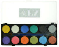 Diamond Fx arcfesték - 12 színű Metál paletta /Metallic/12x10g - mkkreativ