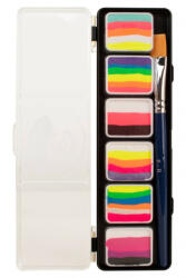 PXP Professional Colours PXP "egymozdulat" 6x6 g UV-neon csíkos paletta 6-os lapos ecsettel 49976