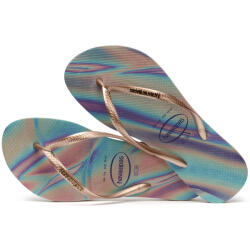 Havaianas Papuci Havaianas slim din cauciuc natural, degrade cu gri metalizat si mov 39/40