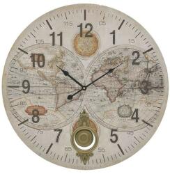 InArt Ceas de perete din lemn cu pendul Atlasul lumii D- 58 cm (3-20-773-0377)