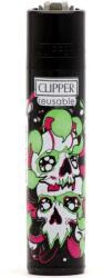 Clipper Classic Skull Flowers öngyújtó (green/pink) (CL3A1208BCHgp)