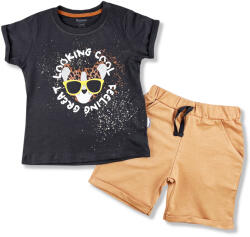 Miniworld Kisfiú nyári szett- Menő vagyok, barna Méret: 110 (5éves)