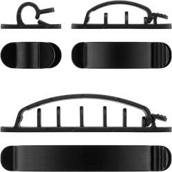 Basekit Set 6x Organizatoare Cabluri, Basekit, Pana la 6 Locuri, Diametru Cablu 7.5mm, Negru (ZVPD08-GOOBAY)