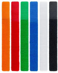 Basekit Set 6x Organizatoare Cabluri, Basekit, Velcro 17cm, Multicolor (ZVPV01-GOOBAY)