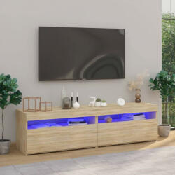 vidaXL 2 db sonoma-tölgyszínű TV-szekrény LED-világítással 75x35x40 cm (804398)