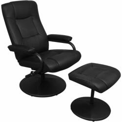vidaXL fekete műbőr TV-fotel lábtartóval (241535)