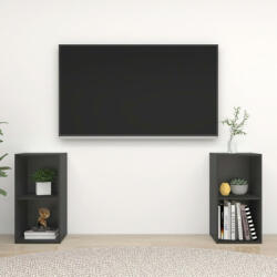 vidaXL 2 db szürke forgácslap TV-szekrény 72 x 35 x 36, 5 cm (3079900)