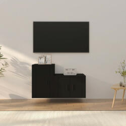 vidaXL 2 részes fekete szerelt fa TV-szekrényszett (3188391)