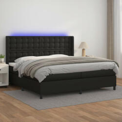 vidaXL fehér műbőr rugós ágy matraccal és LED-del 200x200 cm (3139403) - balena