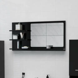 vidaXL fekete forgácslap fürdőszobai tükör 90 x 10, 5 x 45 cm (805016)