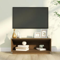 vidaXL mézbarna tömör fenyőfa TV-szekrény 90x35x35 cm (813832)