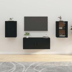 vidaXL 2 db fekete falra szerelhető TV-szekrény 40 x 34, 5 x 60 cm (816659)