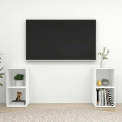 vidaXL 2 db magasfényű fehér forgácslap TV-szekrény 72 x 35 x 36, 5 cm (3079904)