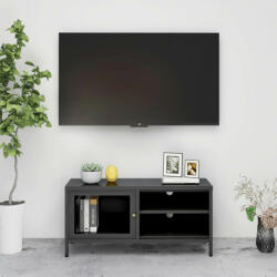 vidaXL antracitszürke acél és üveg TV-szekrény 90 x 30 x 44 cm (336057)