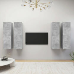 vidaXL 4 db betonszürke forgácslap TV-szekrény 30, 5 x 30 x 110 cm (3079162)