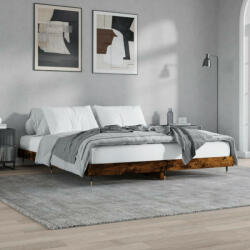 vidaXL füstös tölgy színű szerelt fa ágykeret matrac nélkül 120x200 cm (832154) - balena