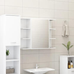 vidaXL fehér szerelt fa fürdőszobai tükör 80 x 20, 5 x 64 cm (802606) - balena